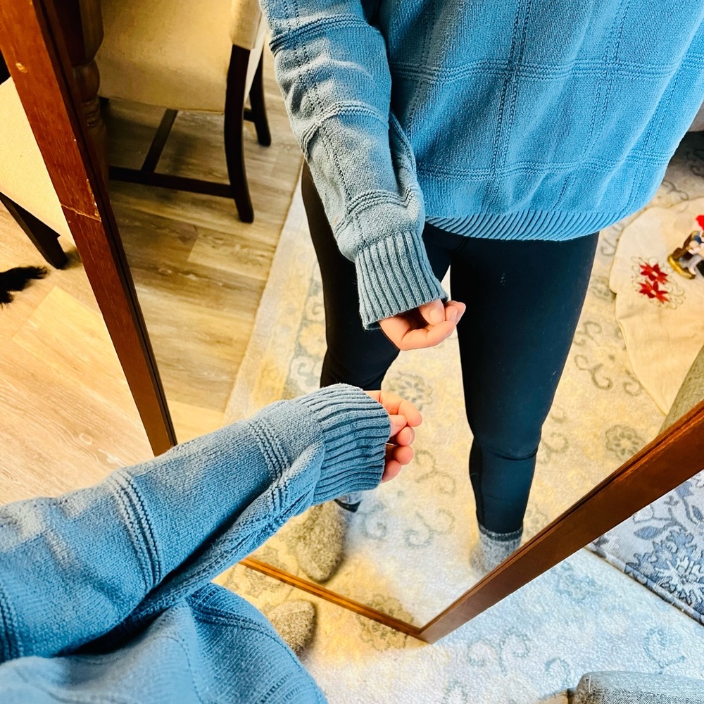 Blue Patchwork Sweater - image 3